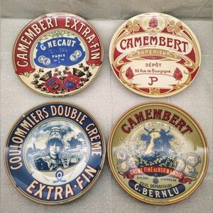 Vintage Camembert Cheese Plates Plate Set X 4 Home Party Kitchen